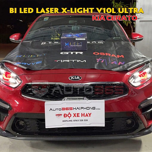 Bi laser X-Light V10L Ultra trên Kia Cerato