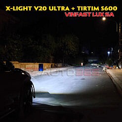 Bi laser S600 Tirtim và bi led X-Light V20 Ultra trên Vinfast Lux SA
