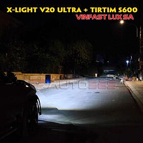 Bi laser S600 Tirtim và bi led X-Light V20 Ultra trên Vinfast Lux SA