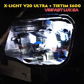 Bi laser S600 Tirtim và bi led X-Light V20 Ultra trên Vinfast Lux SA