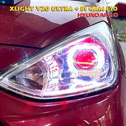 Bi led XLight V20 Ultra và bi gầm F10 trên Hyundai i10