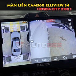 Màn hình android Elliview S4 liền camera 360 trên Honda City 2021