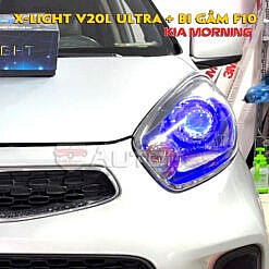 Độ đèn Morning với bi laser siêu sáng X-Light V20L Ultra và bi gầm X-Light F10
