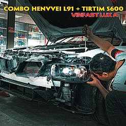 Độ đèn Vinfast Lux A với combo laser Tirtim S600 và Henvvei L91