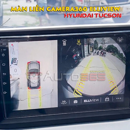 Lắp camera360 ôtô Elliview liền màn Android trên Hyundai Tucson