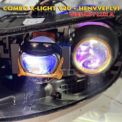 Nâng cấp đèn Vinfast Lux A với combo Henvvei L91 và X-Light V20