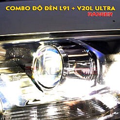 Bóng đèn led ô tô Laser với combo Henvvei L91 và Xlight V20L Ultra trên Ranger