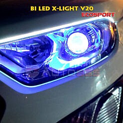 Đèn led Xlight V20 cos siêu rộng trên Ford Ecosport