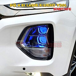 Độ X-light V20L Trên Huyndai Santafe 4 bi led Laser siêu sáng