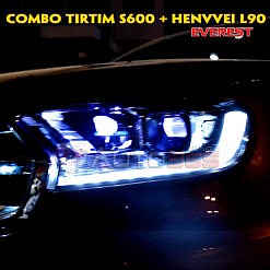 Độ bi led laser Tirtim S600 và bi led Henvvei L90 cho Ford Everest