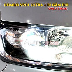 Độ lắp đèn Ford Wildtrak - Combo Laser Xlight V20L Ultra và Xlight F10