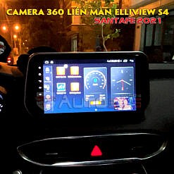 Màn hình android ô tô liền camera360 Elliview S4 Trên Santafe 2021