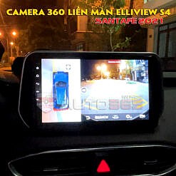 Màn hình android ô tô liền camera360 Elliview S4 Trên Santafe 2021