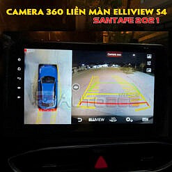 Màn hình android ô tô liền camera360 Elliview S4 Trên Santafe 2021