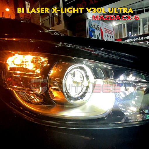Đèn bi cầu laser X-Light V30L Ultra độ trên CX-5