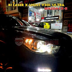 Đèn bi cầu laser X-Light V30L Ultra độ trên CX-5