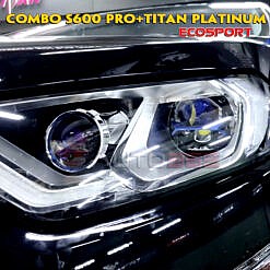 Đèn bi laser Tirtim S600 Pro và bi led Titan Platinum trên Ecosport