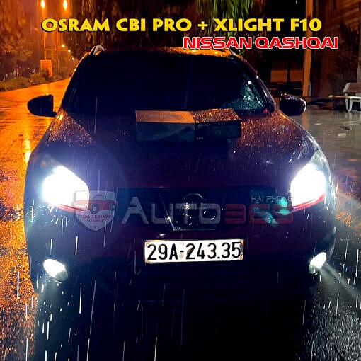 Đèn gầm oto F10 và bi CBI Pro trên Nissan Qashqai