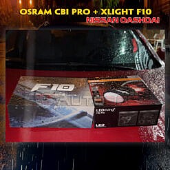 Đèn gầm oto F10 và bi CBI Pro trên Nissan Qashqai