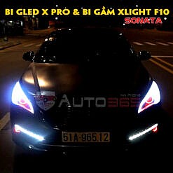Đèn gầm xe XLight F10 và bi Gled X Pro trên Sonata