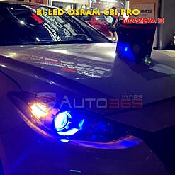 Đèn pha Mazda 3 nâng cấp với bi Osram CBI Pro