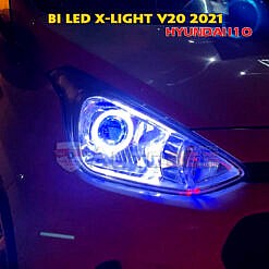 Độ xe i10 hatchback sáng hơn với bi led X-Light V20 2021