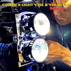 gắn bi led santafe