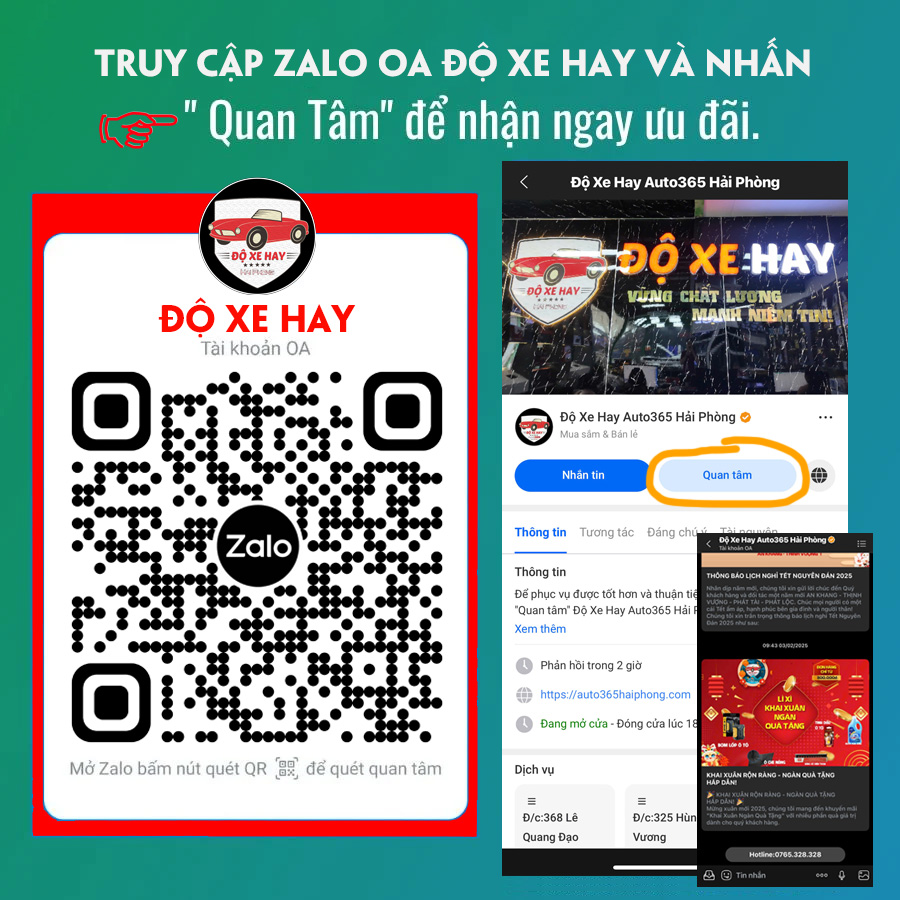 zalo OA độ xe hay auto365 hải phòng